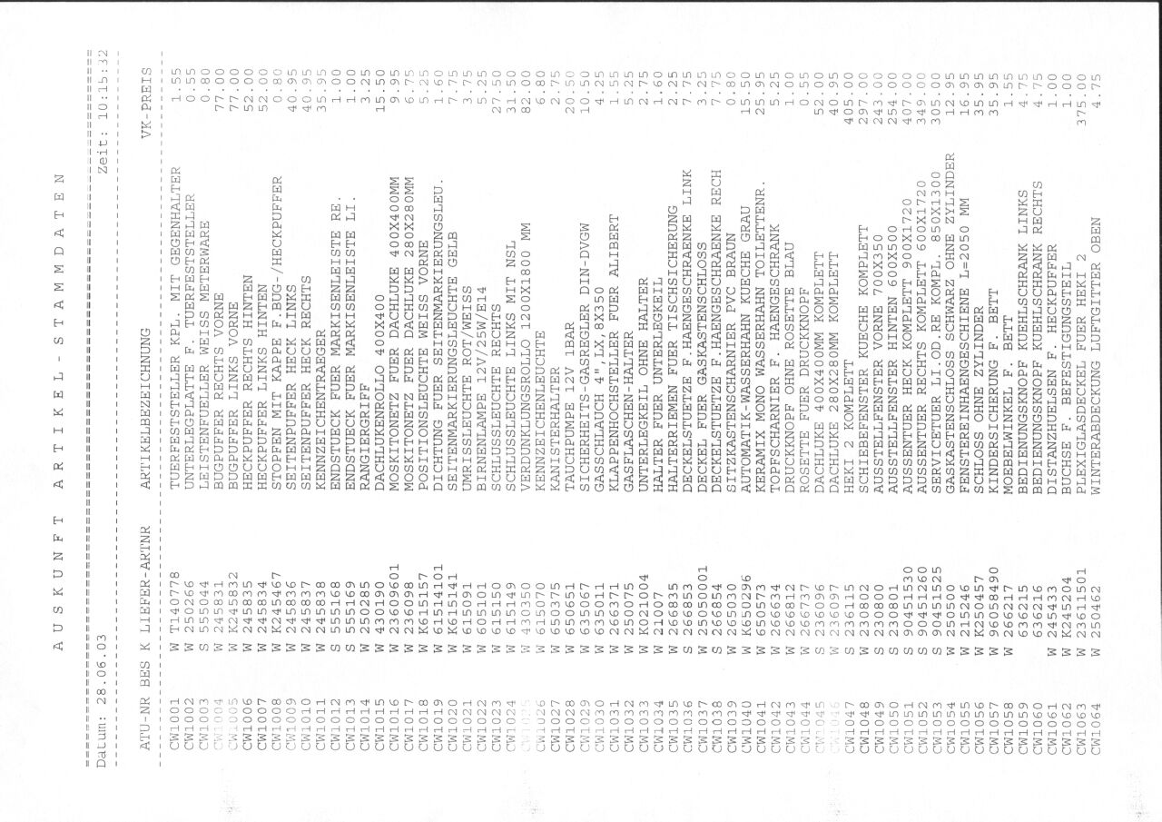 Ersatzteil Liste Seite 1