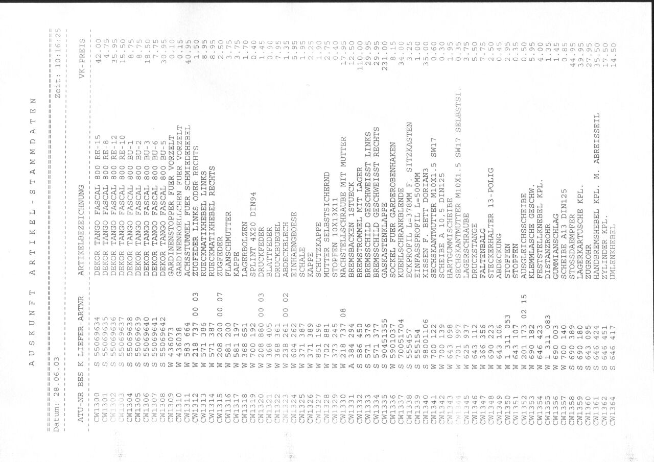 Ersatzteil Liste Seite 6